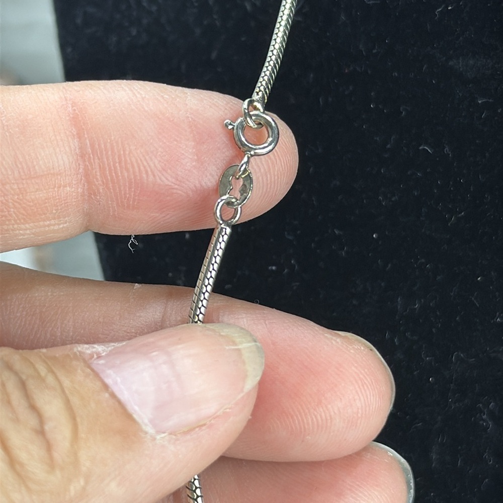 (Z4) Hammered 925 Italian silver choker with multicolored stones. Stunning Omega - Picture 7 of 8